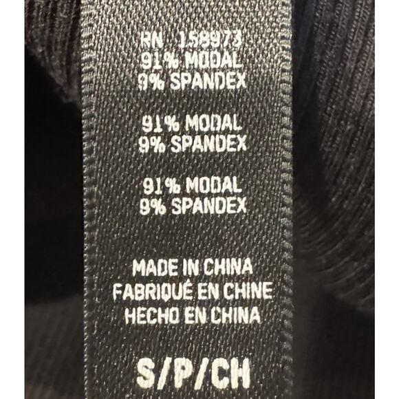 Skims Black Ribbed Pull On Straight Leg Lounge Pajama Pants Size Small READ - Picture 6 of 7